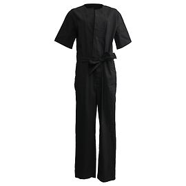 Tuta a maniche corte con cintura legata Isabel Marant Étoile in cotone nero Nero