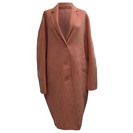 Acne Studios Avalon Single-Breasted Coat in Coral Wool Orange Coral