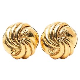 Orecchini a clip vintage Chanel Coco Mark D'oro