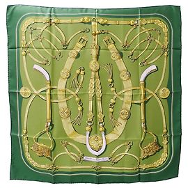 Lenço de seda verde Gaucho da Hermès Verde