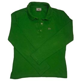 Camisa polo verde de manga larga Lacoste Verde