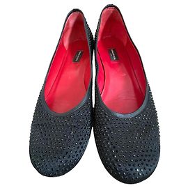 Sonia Rykiel Black Embellished Ballet Flats Black