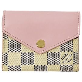 Louis Vuitton Damier Azur Tri-fold Wallet Pink Cream