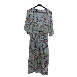 Essentiel Antwerp Vestido largo con estampado de cadena y bucles Roja Azul Verde Púrpura