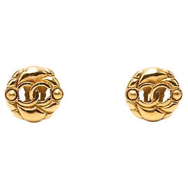 Orecchini a clip vintage Coco Mark di Chanel D'oro