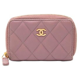 Chanel Coco Mark Matelasse Coin Case Purple