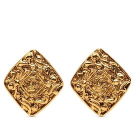 Boucles d'oreilles clips en plaqué or Chanel Coco Mark Doré