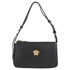 Borsa a Spalla in Pelle Medusa di Versace Nero