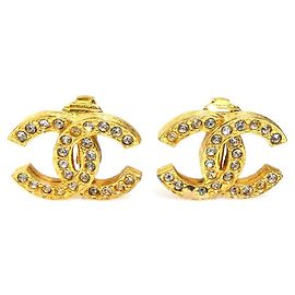 Chanel Metallene Gold Clip Ohrringe Golden