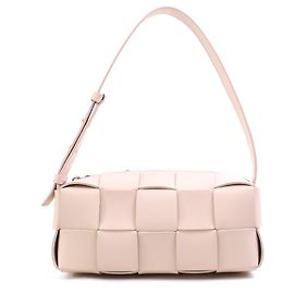 Bolsa de couro Small Brick Cassette da Bottega Veneta Rosa