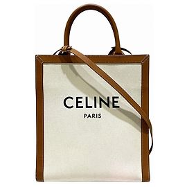 Céline Sac cabas vertical petit Celine Blanc