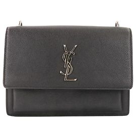 Borsa a spalla in pelle Sunset Cassandra di Yves Saint Laurent Nero