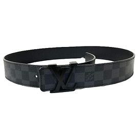Cintura LV Damier Graphite Santur Louis Vuitton Marrone Nero