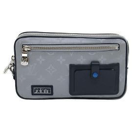 Louis Vuitton Alpha Clutch Limited Edition Monogramm Satelliten-Canvas Silber
