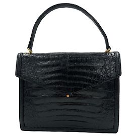 Sac Delvaux crocodile Noir