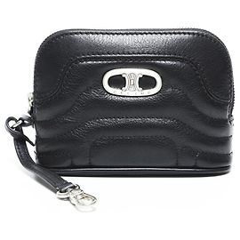 Céline Pochette Triomphe en Cuir Celine Noir Noir