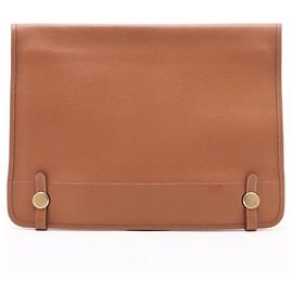 Hermès Hermes Dogon Meeting Couchel Leather Clutch Bag Brown