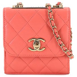 Bolsa de ombro Chanel Trendy CC Matelassé com corrente Rosa