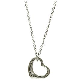 Tiffany & Co Collar de Péndulo Corazón Abierto de Platino Tiffany Plata