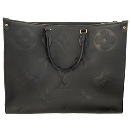 Louis Vuitton schwarze Leder-Tote Schwarz