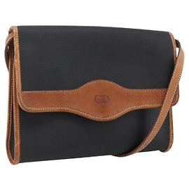 Borsa a Spalla Christian Dior Nylon Nero Oro Auth ka2697 Nero D'oro