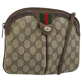 Borsa Sherry Line GG Supreme Web di GUCCI in PVC beige e oro 904 02 047 Auth ARZ346 Beige D'oro