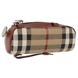 Estuche para bolas de golf Burberrys Nova Check PVC Beige Auth 172556V Beige