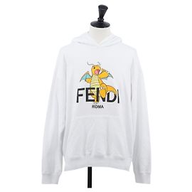 SUDADERA DRAGONITE DE ALGODÓN BLANCA FENDI x FRGMT x POKMON Auth 149883SM Blanco