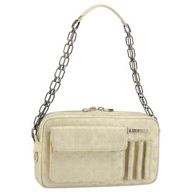 LOUIS VUITTON Bolsa de Ombro McKenna Monogram Shine Dourada M92363 LV Auth 171448A Dourado