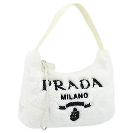 PRADA Bolso de Mano Pile Blanco Auth 166238M Blanco