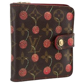 LOUIS VUITTON Monogram Cherry Compact zip Bifold Wallet M95005 LV Auth LNZ439 Monogram