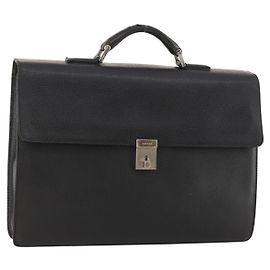 GUCCI Valigetta in pelle nera argento 015 0235 Auth bs33279 Nero Argento