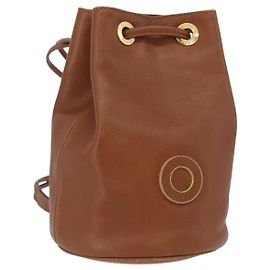 Céline Sac à corps CELINE en cuir marron doré Auth bs33578 Marron Doré