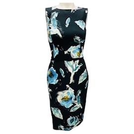 sachin and babi light blue dress Oscar De La Renta Abstract Brushstroke Fringe Dress - Multi
