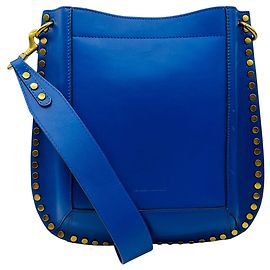 Bolsa de ombro de couro azul Oskan com studs da Isabel Marant Azul