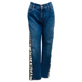 Stella Mc Cartney Jeans aus dunkelblauem Denim mit Stella McCartney-Logo Blau