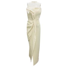 Autre Marque Maticevski Ivory Plaster Puncture Strapless Nightshift Gown Beige