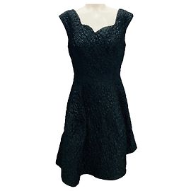Simone Rocha Black Quilted Floral Brocade Cocktail Dress Black