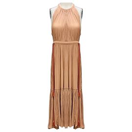 A.L.C. Brique Ella Plissierter Midikleid Beige