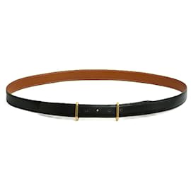 Cintura Regolabile in Pelle Nera Hermès 24 mm T95 38 Nero