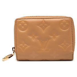 Louis Vuitton Monogram Embossed Portefeuille Lou Bifold Wallet Brown Camel