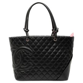 Bolsa tote grande da linha Cambon da Chanel Preto