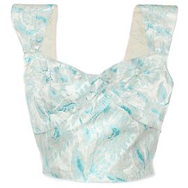 Light Blue Silk Prada Top Blouse Silvery Beige Light blue
