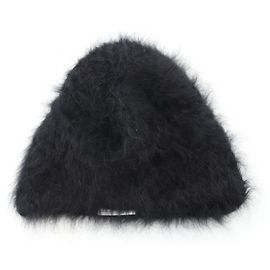 Chanel Coco Mark Angora Knit Cap Black