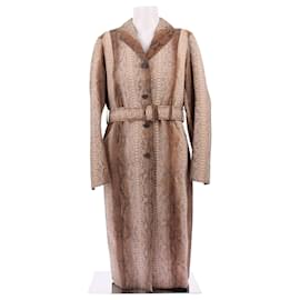 Prada Langer Trench aus Python Braun