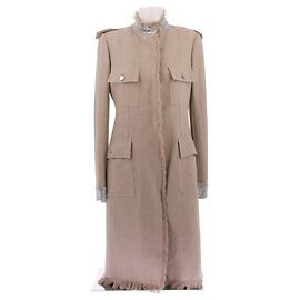 Dolce & Gabbana Beige lange Leinenjacke Beige