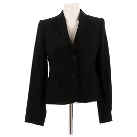 Dolce & Gabbana Blazer noir avec intérieur léopard en lin Black