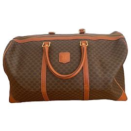 Mala de viagem Céline Boston 48H em couro marrom Marrom