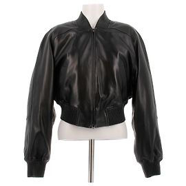 Phoebe Philo Black leather bomber Black