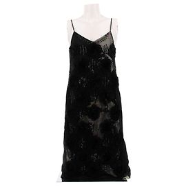 Dries Van Noten Vestido largo negro de seda Negro
